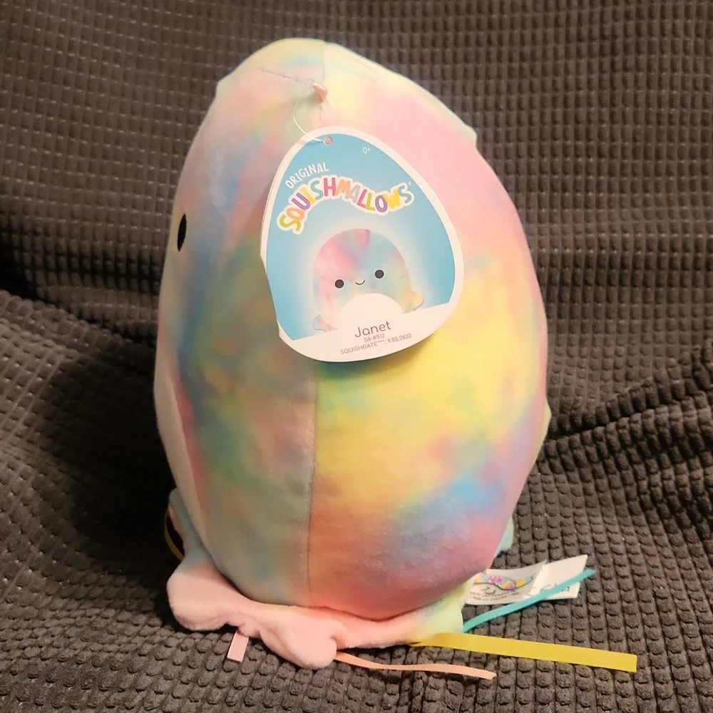 NWT Squishmallows 8" "Janet" Tie Dye Jellyfish 2021 Plush - Picture 2 of 4